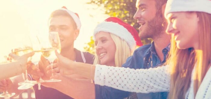 Eating Christmas lunch