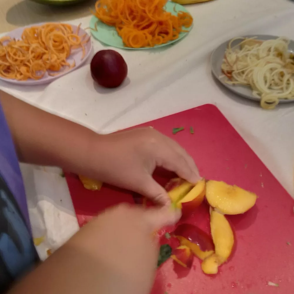 Child preparing nutritious food