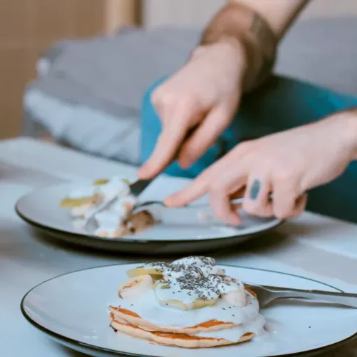 Man eating breakfast