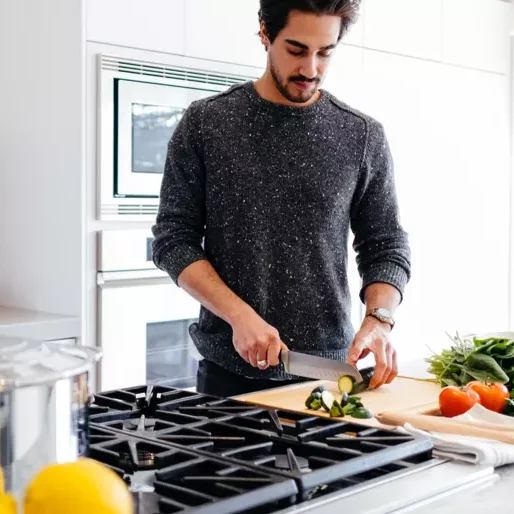 Man preparing healthy meal